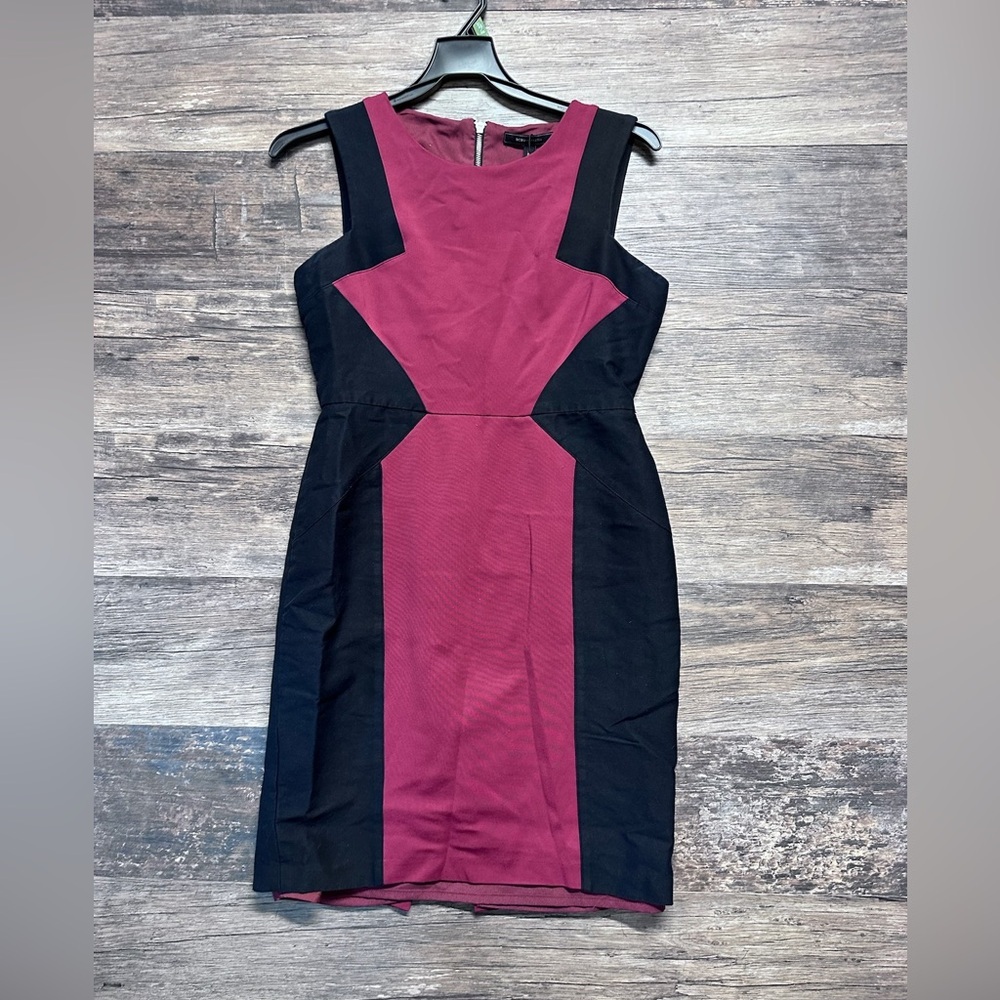 BCBG Red and Black Sleeveless Sheath Mini Dress for Cocktail